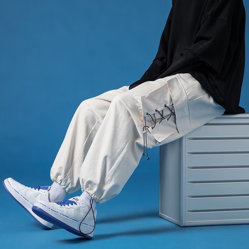 Quần Dài Dáng Rộng Nhiều Túi Phong Cách Hip Hop Đường Phố Hàn Quốc Cho Nam Giới Có size Lớn M-3XL