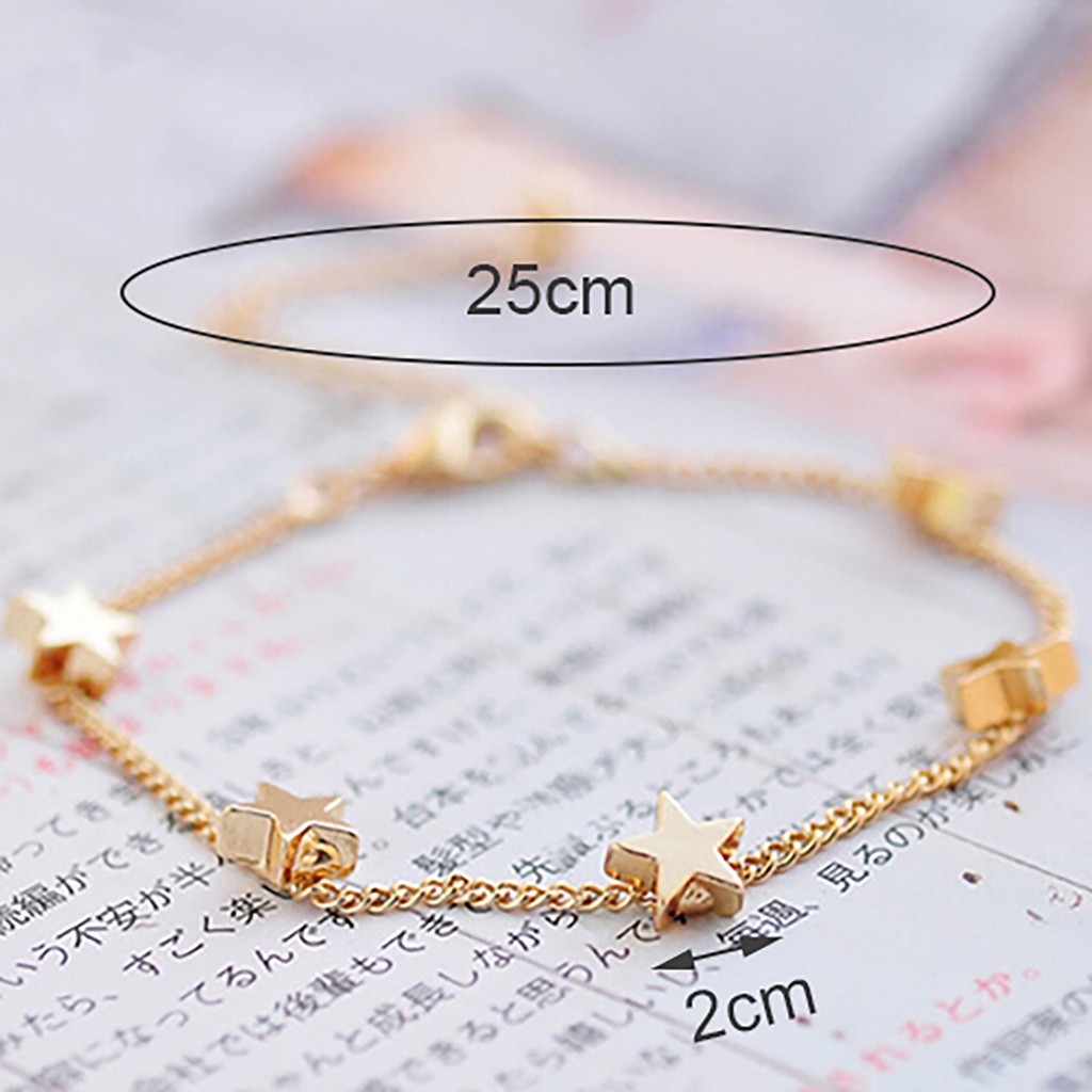 Lắc tay mạ vàng đính hình sao xinh xắn