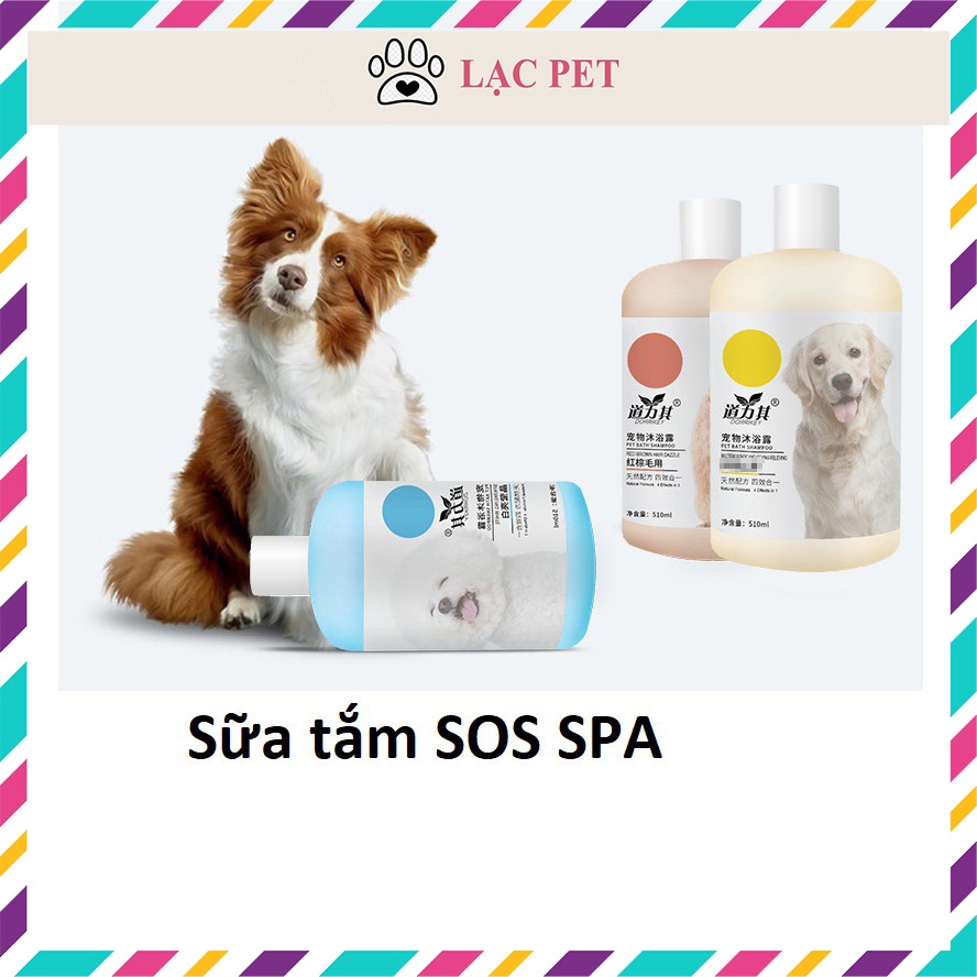 Sữa tắm chó mèo SOS đặc biệt cho các SPA thú cưng chuyên nghiệp 510ml Mềm mượt lông mùi thơm dịu nhẹ sạch ve rận
