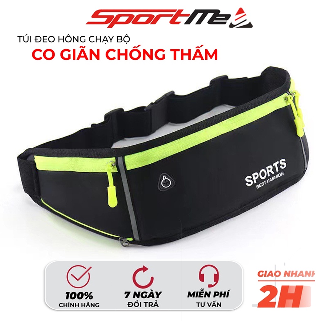 Đai chạy bộ đeo hông đựng nước Best Fashion, đựng điện thoại, chống nước, phản quang Sportme