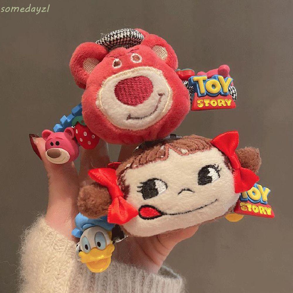 Kẹp tóc acrylic hình gấu dâu tây phong cách Hàn Quốc cổ điển cho nữ