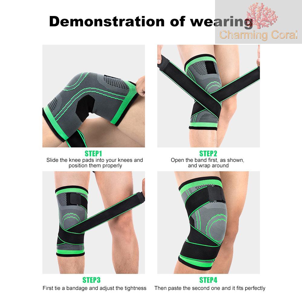 CTOY 1PC Knee Support Professional Protectives Sports Knee Pad Breathable Bandage Black+grey XL