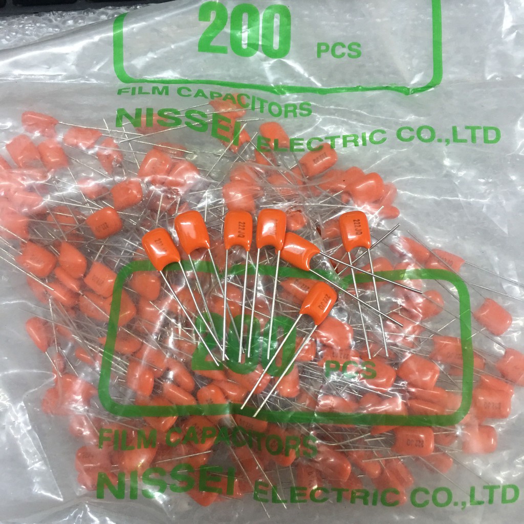 Tụ điện NIS 100V 2200P 222 2N2 5% màu cam