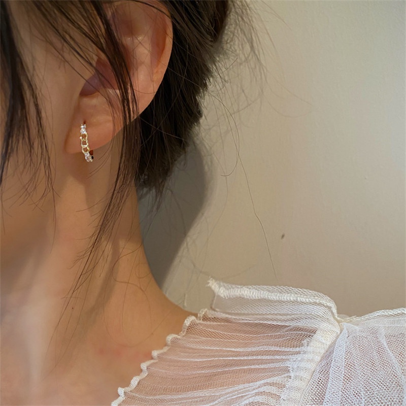Bông tai dáng tròn mạ vàng 18K thời trang cao cấp cho nữ