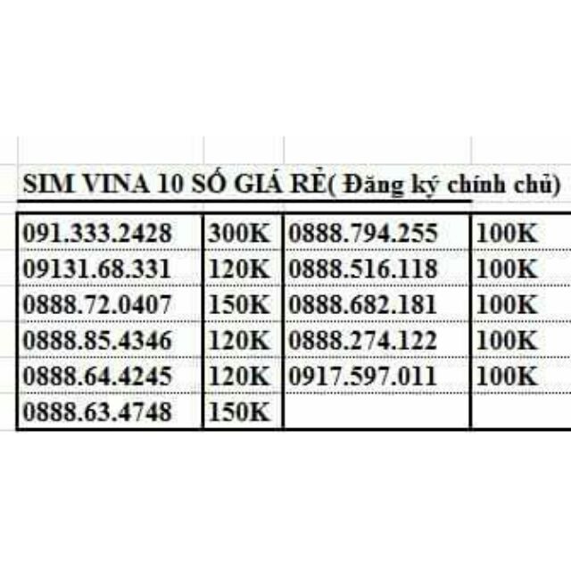 Sim vina số đẹp giá rẻ
