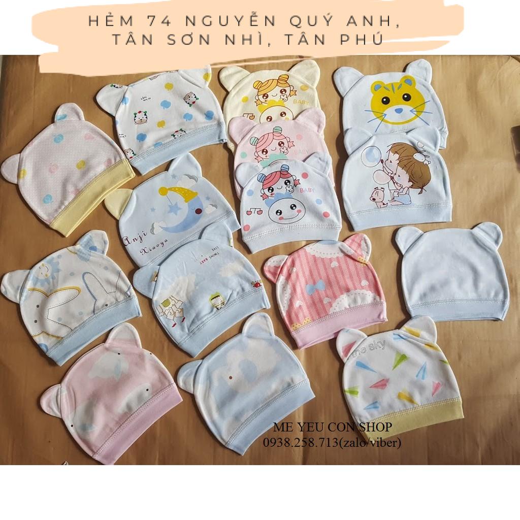 [Chọn mẫu] NÓN SƠ SINH COTTON CHO BÉ 0m+