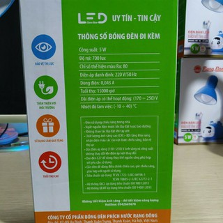 Đèn học RẠNG ĐÔNG ánh sáng vàng 5w (bóng Led)