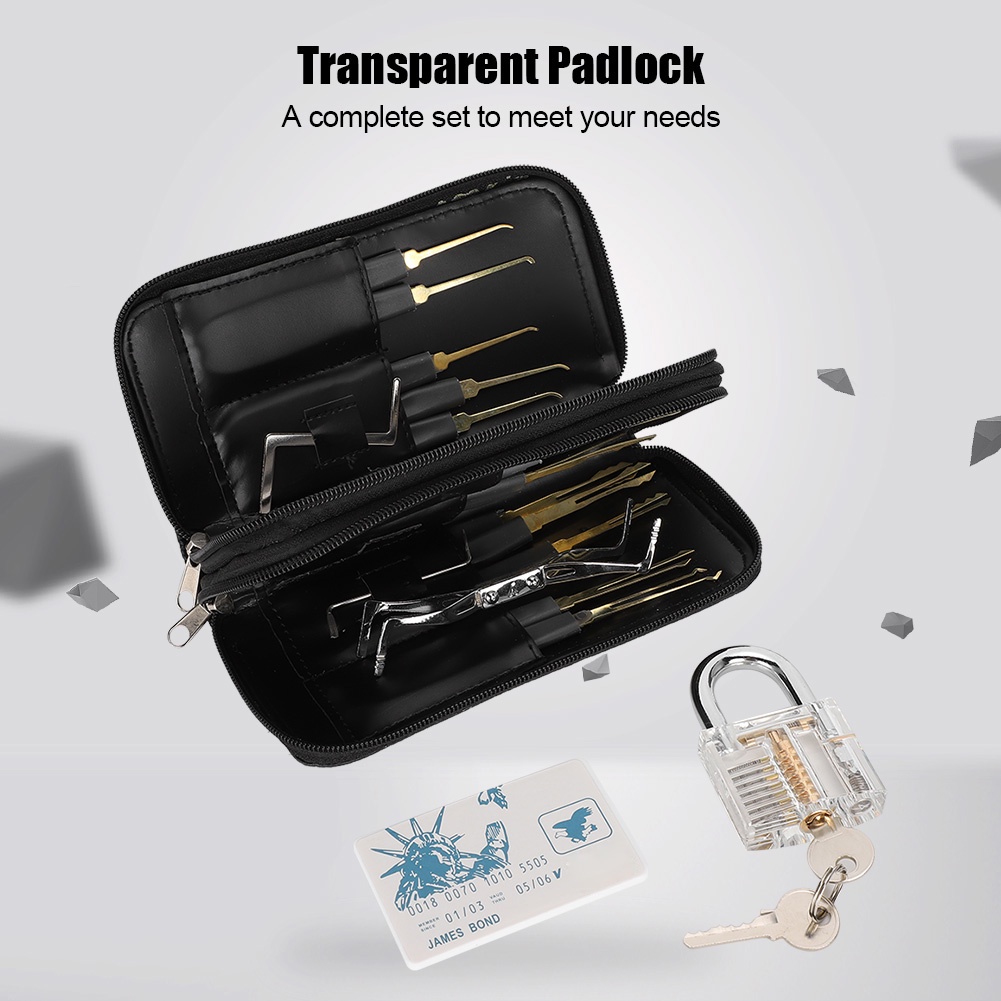 Ocksmith Tool  Lock Pick 30Pcs with Storage Bag for Practice