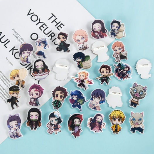 Ghim Cài Áo Hoạt Hình Anime Demon Slayer Tanjirou Nezuko Bướm Ninja Dễ Thương