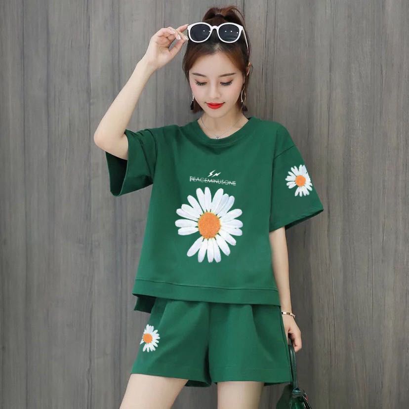 Bộ Đồ Thể Thao Ngắn Tay Cổ Chữ V Dáng Rộng Thời Trang Mùa Hè Hàn Quốc 2022 Dành Cho Nữ