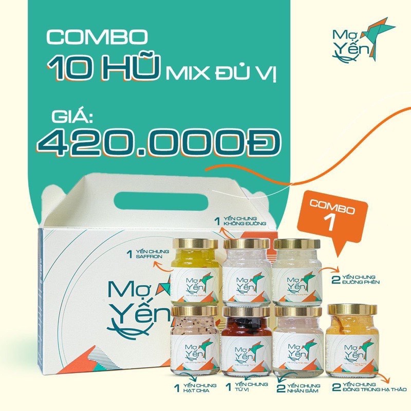 Combo 10 hủ Yến Thị - Chưng Hạt Chia - Hàm lượng 12gr Yến Tươi Chưng Sẵn Hũ 70ml