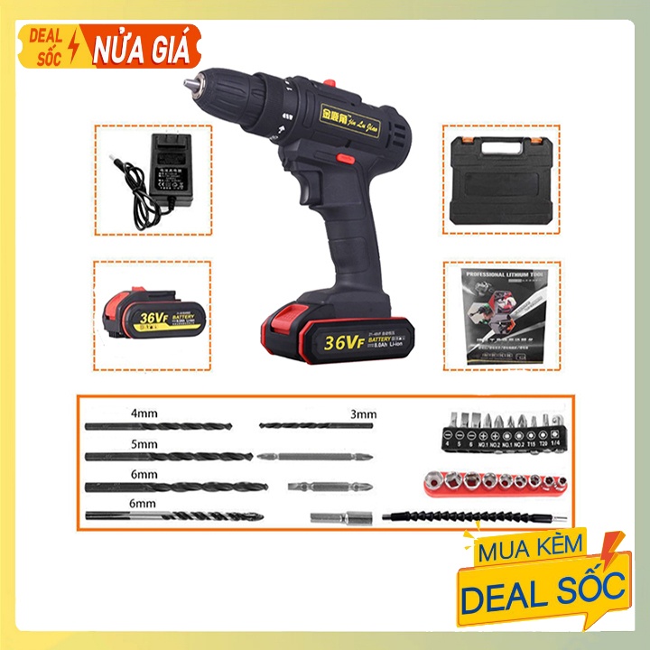 Máy khoan bắt vít, Khoan cầm tay 36V full hộp phụ kiện
