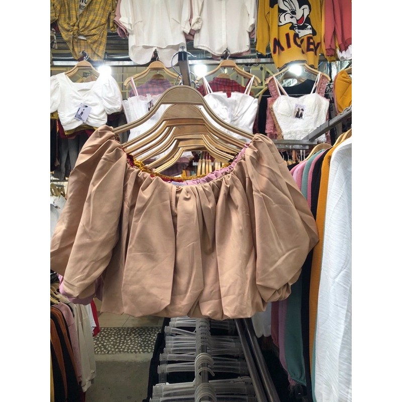 FREESHIP🪴 Áo bẹt vai croptop bí phồng🌱🌱🌱ch