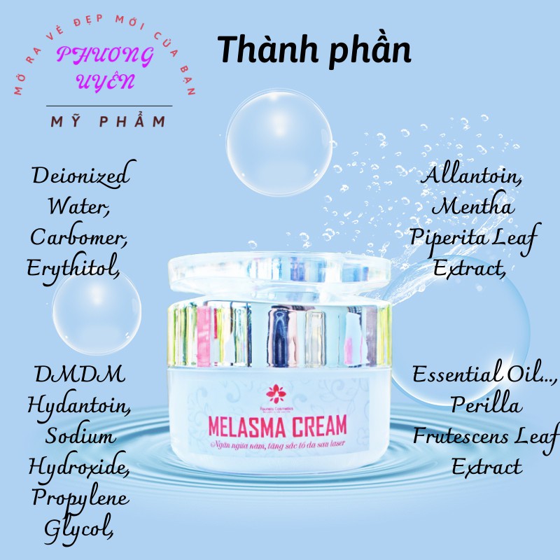 Kem Ngừa Thâm Nám 30g ⚡CHÍNH HÃNG⚡ Melasma Cream Giúp Làm Mờ Thâm Nám Ngăn Ngừa Lão Hóa Giúp Da Đều Màu