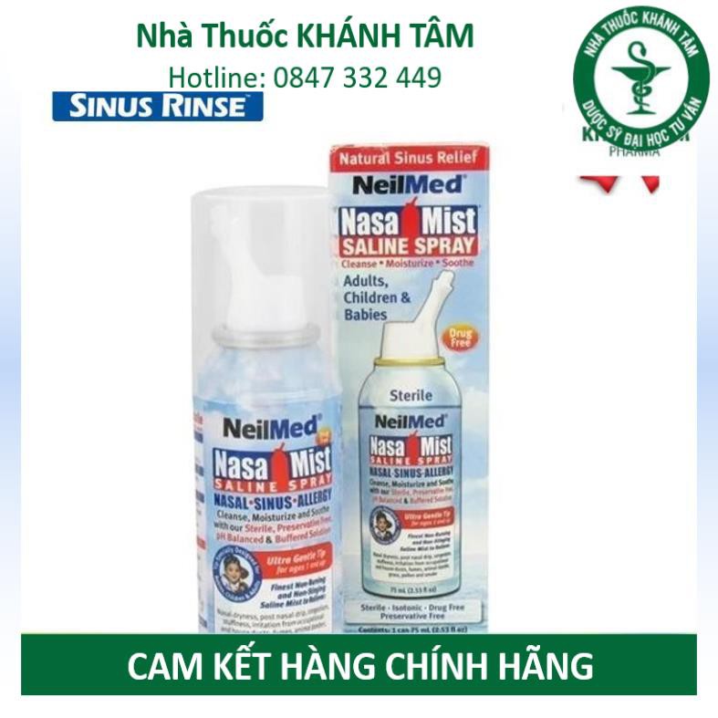 Dung dịch xịt rửa mũi NeilMed NasaMist Saline Spray Isotonic _Khánh Tâm ! !