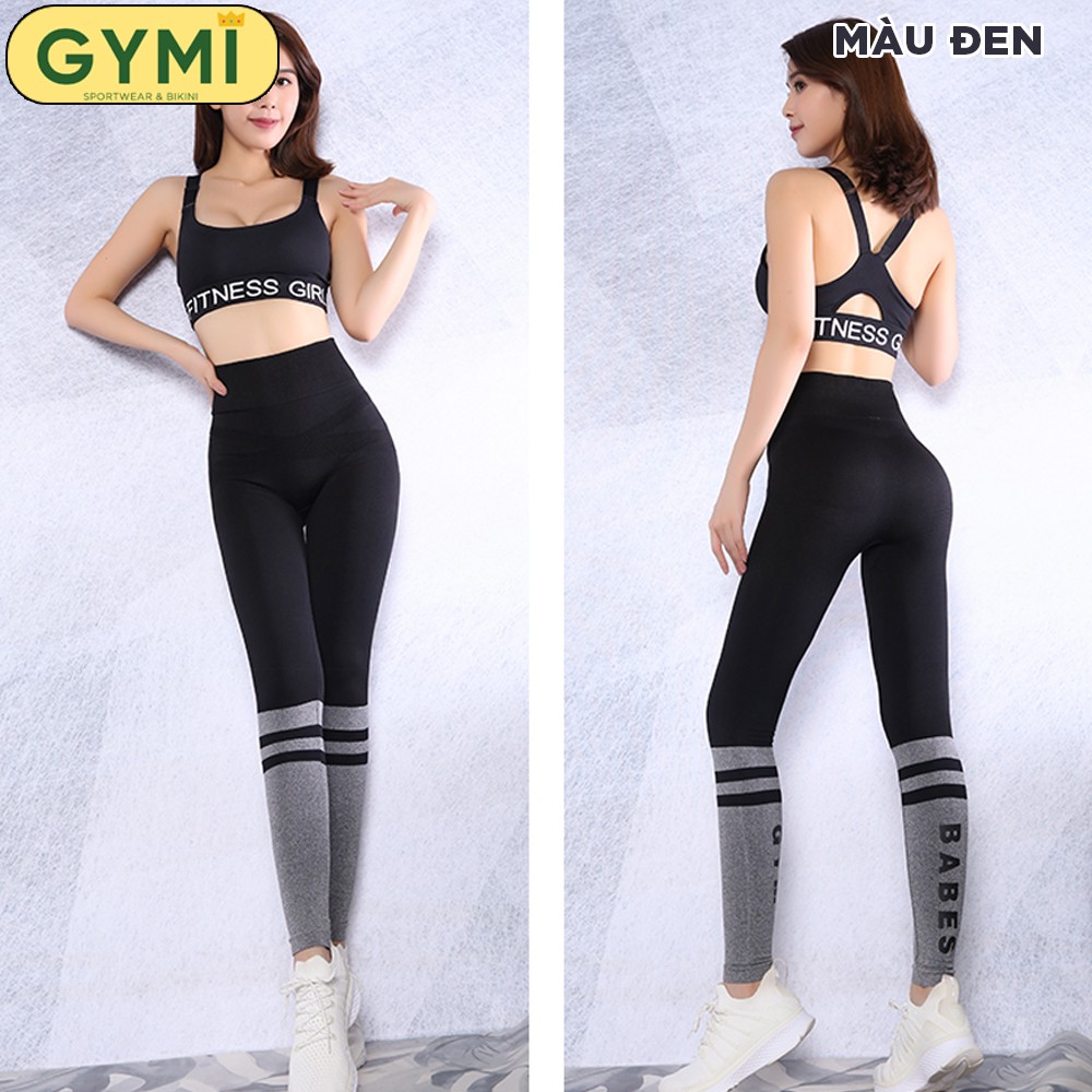 Quần tâp gym yoga nữ Babes Gym QD09 dáng legging dài thể thao lưng cao nâng mông chân phối màu