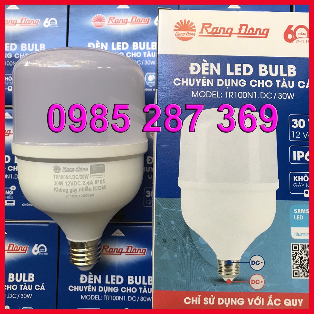 Bóng led 30W 12V - 24V Rạng Đông ắc quy