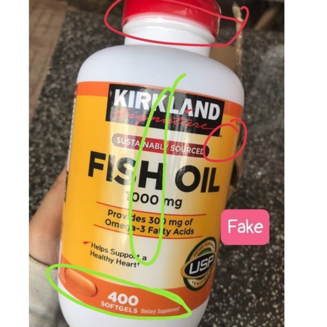 Dầu cá Fish oil Kirkland 1000mg 400 viên