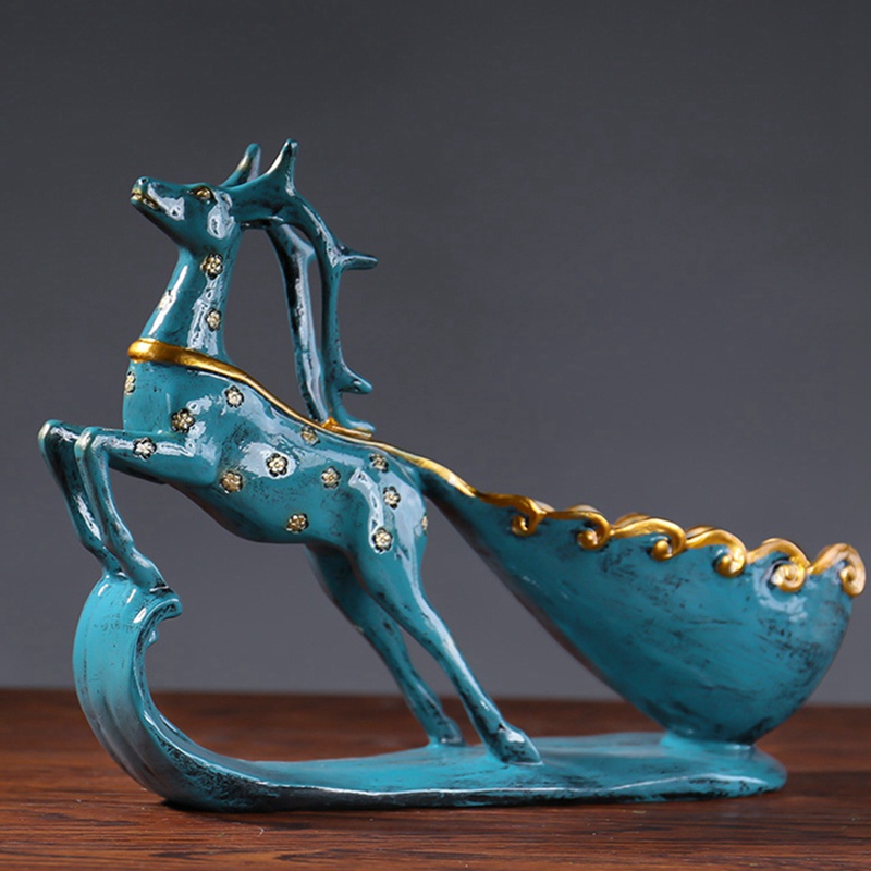 Giá đỡ chai rượu vang hình con nai phong cách châu Âu bằng resin