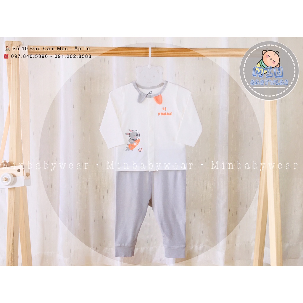 Bộ sơ sinh cài thẳng siêu xinh họa tiết thỏ cho bé
