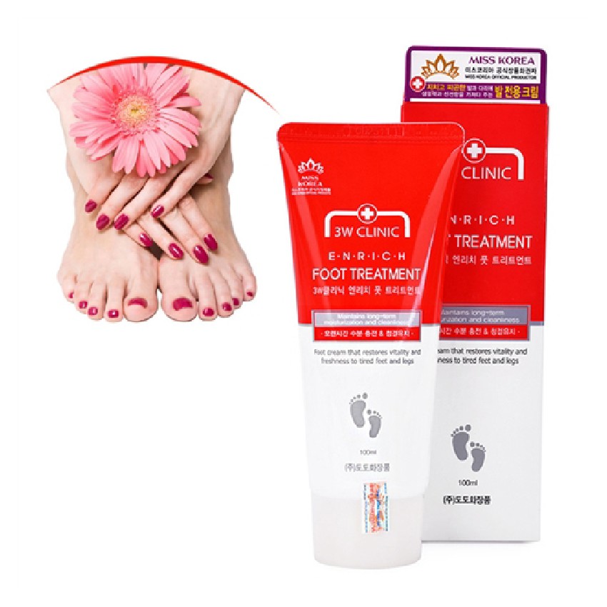KEM ngừa NỨT GÓT CHÂN 3W CLINIC FOOT TREATMENT 100ML NHẬP KHẨU CHÍNH HÃNG