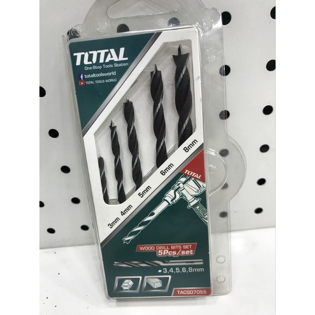 Bộ mũi khoan gỗ 5 chi tiết Total TACSD7055