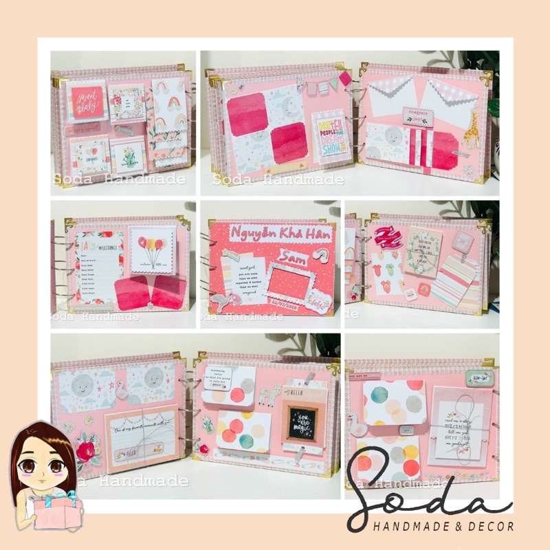 [Tổng hợp mẫu] Album handmade Scrapbook cho bé gái