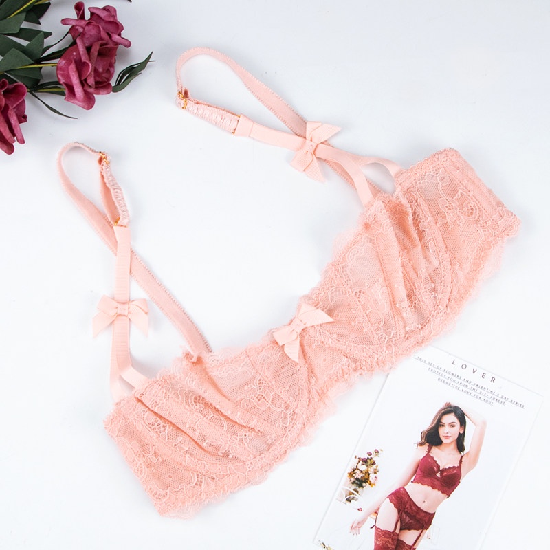 Set nội y Varsbaby trong suốt phối nơ có quần lót dây quyến rũ cho nữ