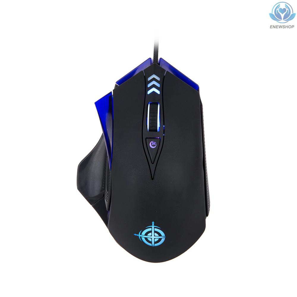 【enew】MAGIC-REFINER MG4 USB Wired Gaming Mouse Game Mice 4000DPI Adjustable LED Backlit for PC Laptop(Black)