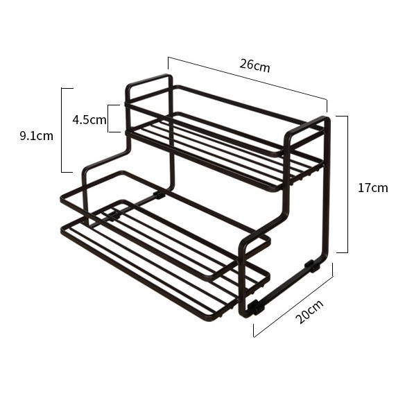 Kệ inox 2 tầng đựng gia vị nhà bếp MS 1105, kệ đựng đồ nhà bếp đa năng