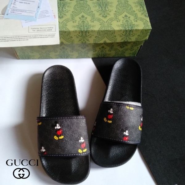 dép gucci nam nữ đế cao mickey đen quai ngang cao cấp full box bill