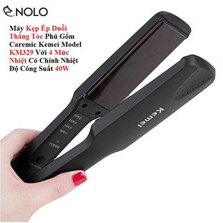 Máy Kẹp Ép Duỗi Thẳng Tóc Phủ Gốm Caremic Kemei Model KM329 Với 4 Mức Nhiệt Có Chỉnh Nhiệt Độ Công Suất 40W