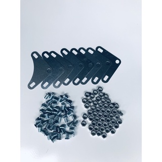 Combo 50 cặp ốc và 8 ke góc lắp đặt kệ sắt v lỗ