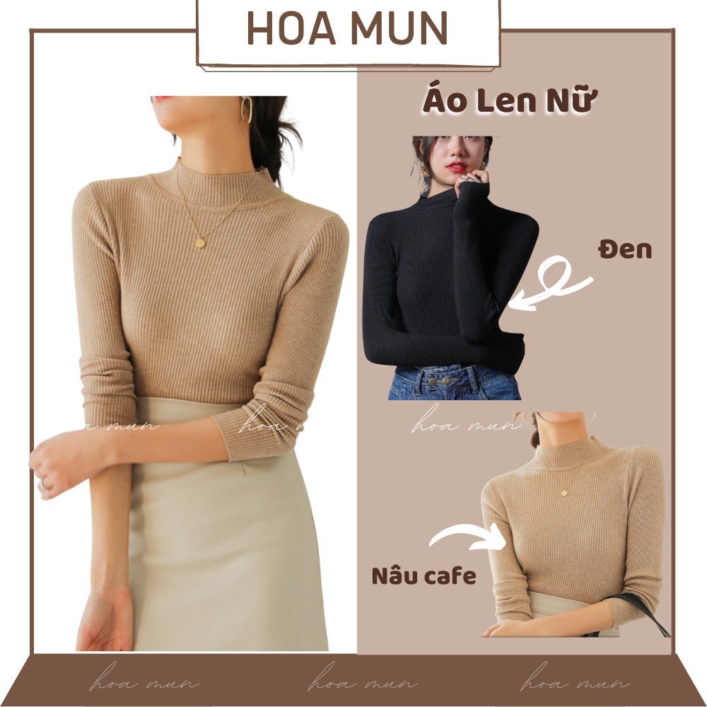 Áo Len Tăm Cổ 3cm Giữ Nhiệt Cho Nữ, Áo Len Tăm Cổ Cao Giữ Nhiệt Hàng Quảng Châu Loại 1
