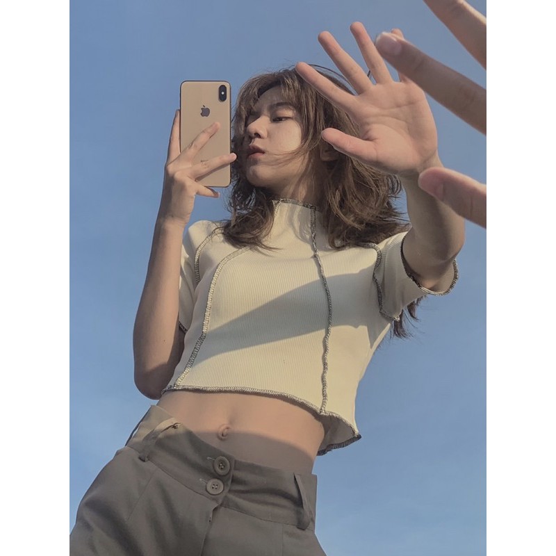 [ ẢNH THẬT ĐỘC QUYỀN ] Áo croptop thun gân 6 mảnh | BigBuy360 - bigbuy360.vn