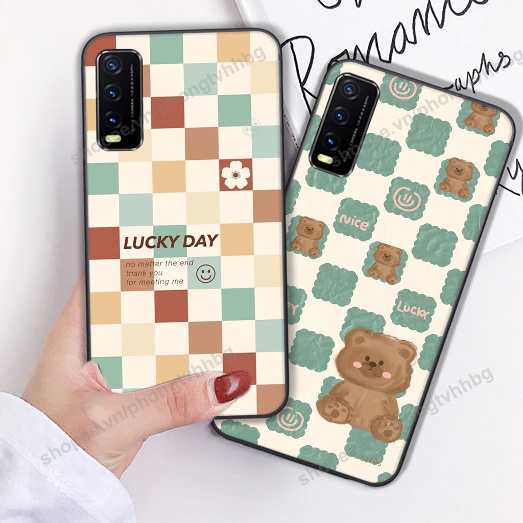 Ốp lưng Vivo Y12S / Y20 / Y20S / V20 / Y51 2020 in mẫu gấu thể thao , smile mặt cười cực cute