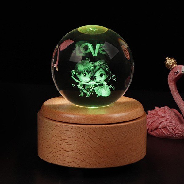 Quà lưu niệm quả cầu pha lê đôi trai gái - Quà tặng sinh nhật -
