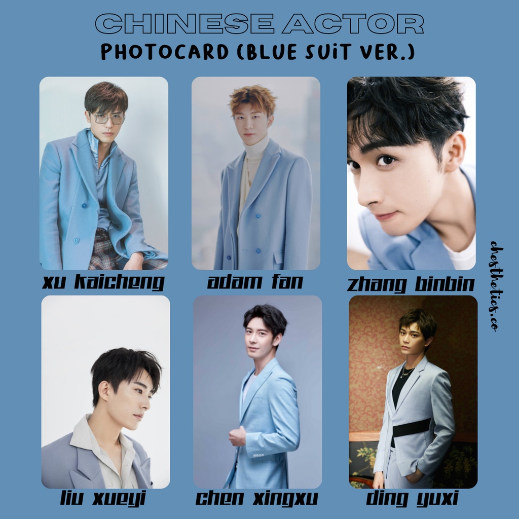 [ CHINA ACTOR ] Ảnh Card Bo Góc Diễn Viên Nam Trung Quốc - Chủ Đề Blue Suit [ PHOTOCARD ]