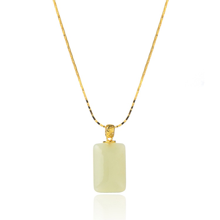 Vòng cổ Mặt Ngọc Bích Phong Cách Vintage Cho Nữ