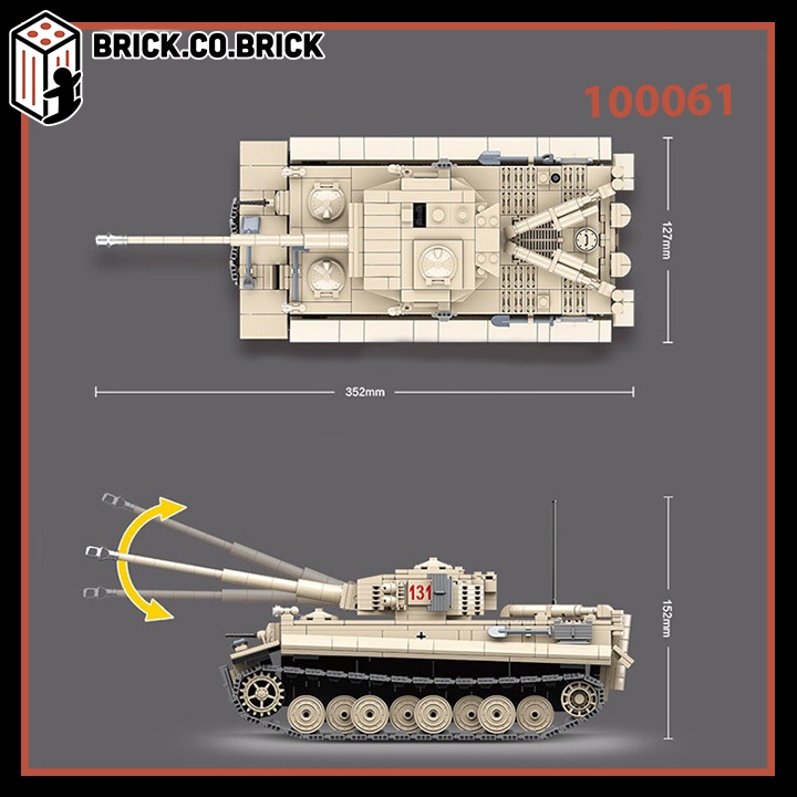 Lắp Ráp xe tăng chiến đấu Đồ chơi Xếp hình xing bao quân sự minifigures QUANGUAN Tank 100061