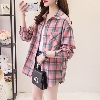 Áo Sơ Mi Cotton Tay Dài Kẻ Sọc Kiểu Retro Hồng Kông Cá Tính