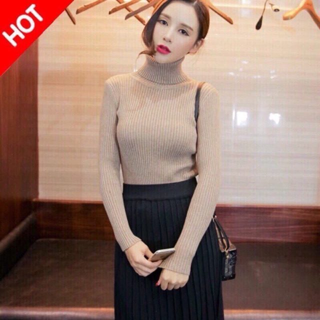 Áo len cổ lọ 5p hàng đẹp QC