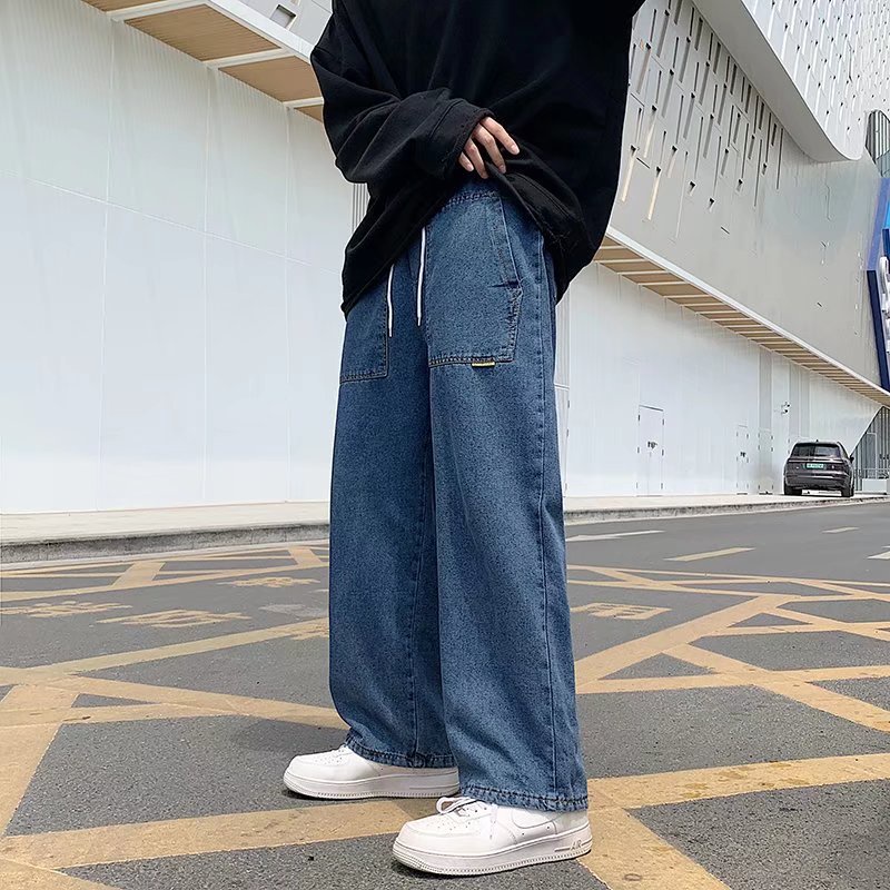 Quần Jeans Dài Ống Rộng Phong Cách Retro Hàn Quốc Dành Cho Nam Giới