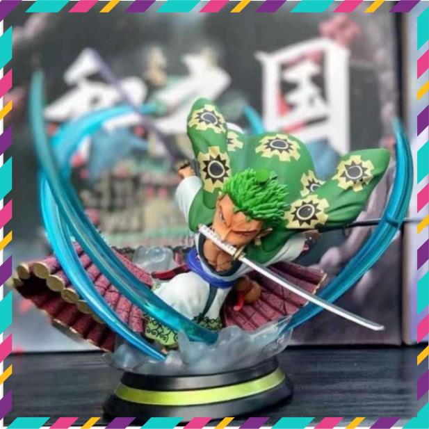 Mô Hình Zoro Wano ChiBi OnePiece, Hàng Cao Cấp Siêu Đẹp - Cao 13cm - Tượng Figure