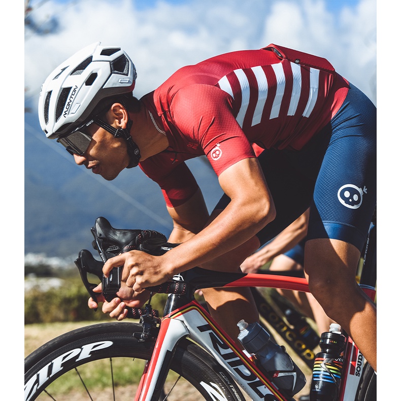 Áo Thun Đạp Xe Tay Ngắn In Hình Đầu Lâu Monton Cá Tính Cho Nam