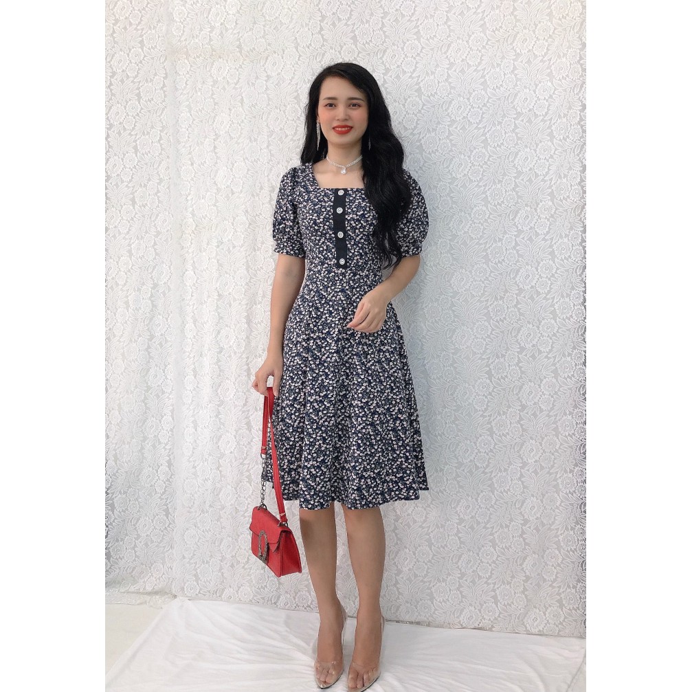 Đầm Xòe Hoa Nhí Siêu Xinh, Chất Mát, Giá Rẻ S&amp;M GR114