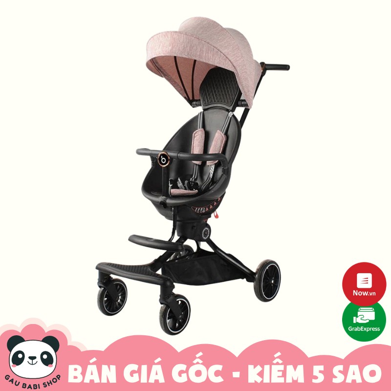 FREE SHIP !!! (TẶNG KÈM ĐỆM) Xe đẩy 2 chiều Baobaohao V8 Màu Hồng gấp gọn ngả nghiêng mẫu mới nhất dành cho bé