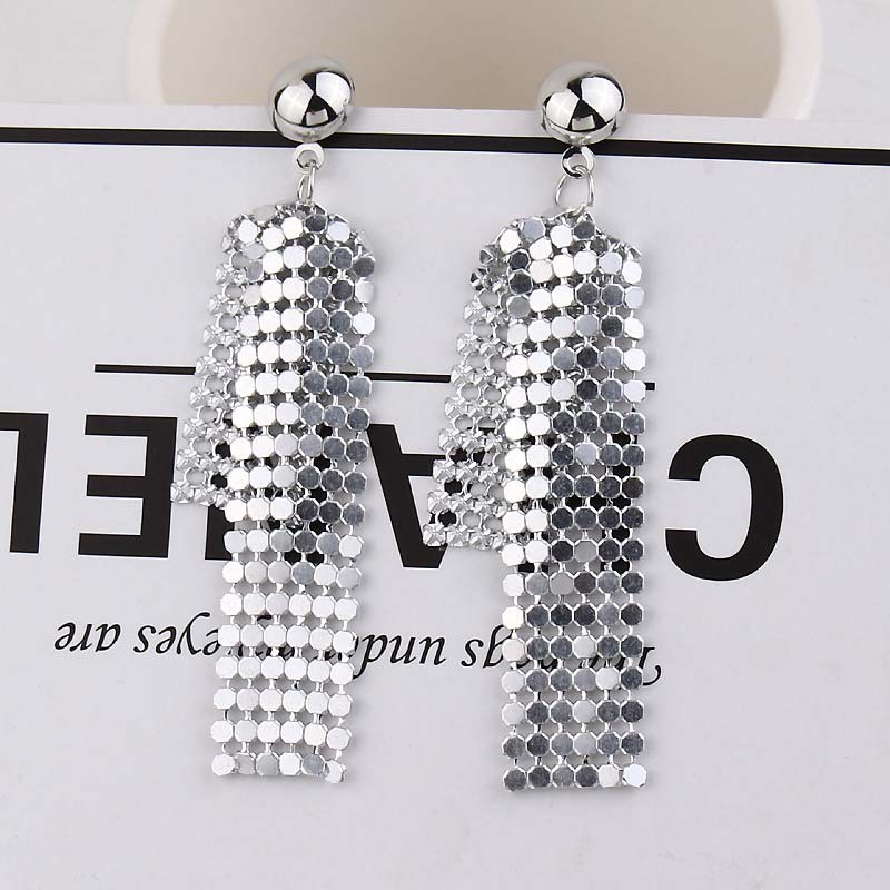 Tua dài lưới Sequins tua Dangle thả bông tai