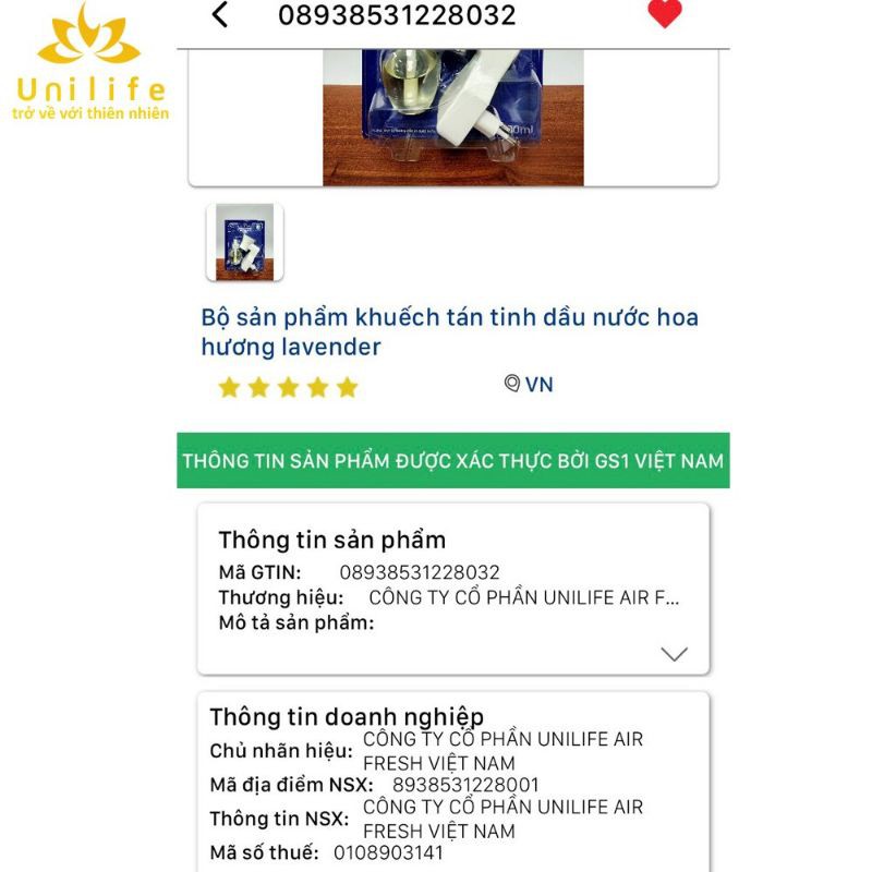 Bộ tinh dầu nước hoa Lavender - Unilife | BigBuy360 - bigbuy360.vn