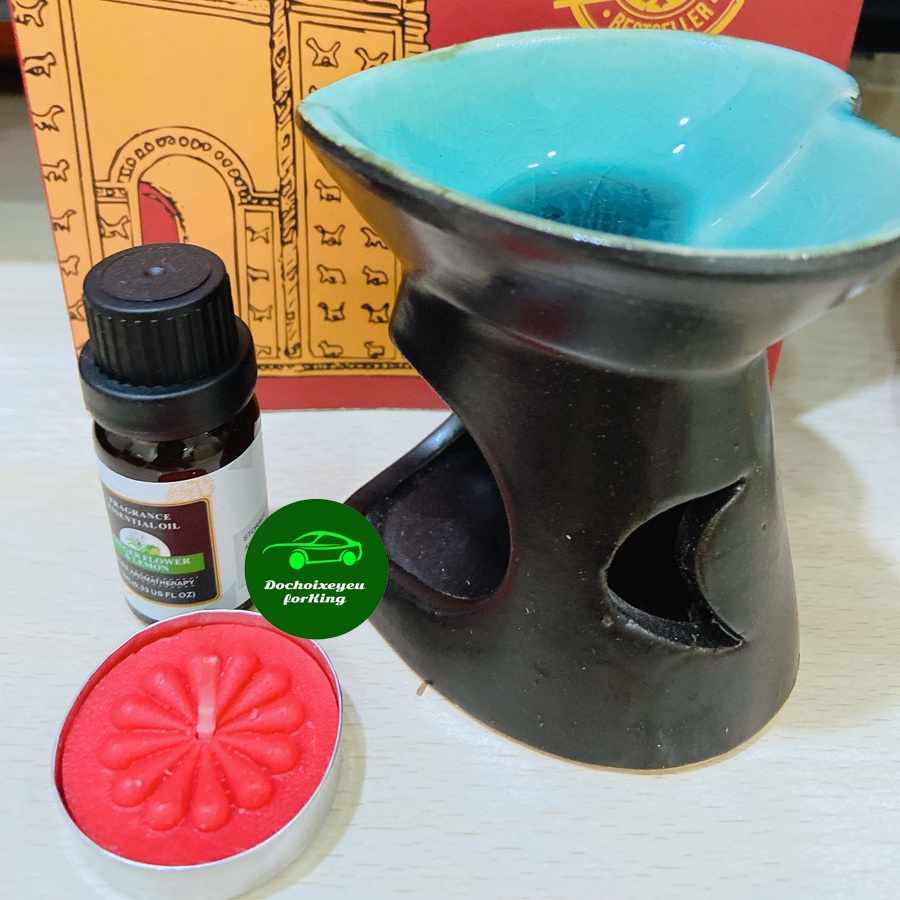 Đèn xông tinh dầu dùng nến gốm sứ BÁT TRÀNG ẤM TRÀ